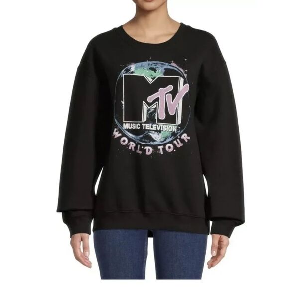 MTV World Tour Oversized Graphic Sweatshirt Juniors XXL - Picture 1 of 5